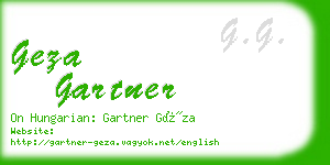 geza gartner business card